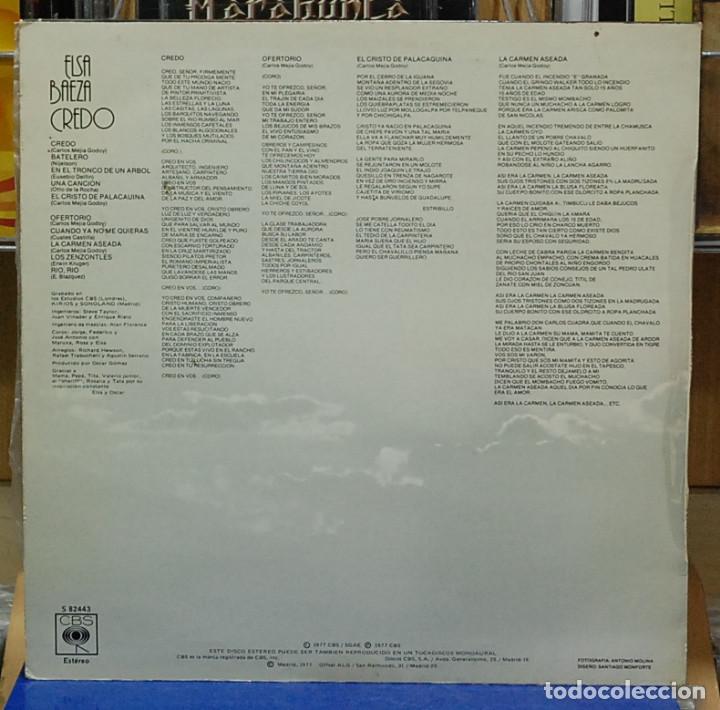 Discos de vinilo: Elsa Baeza. Credo. CBS 1977, ref. S 82443. LP - Foto 2