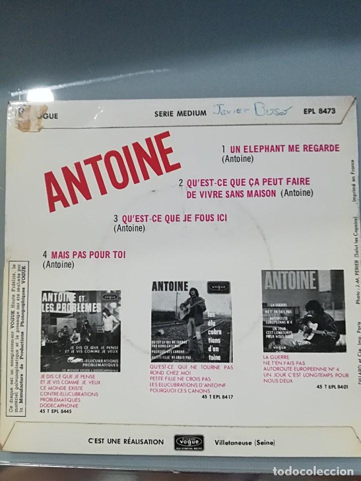 Discos de vinilo: ANTOINE: UN ELEPHANT ME REGARDE ( EP) - Foto 2