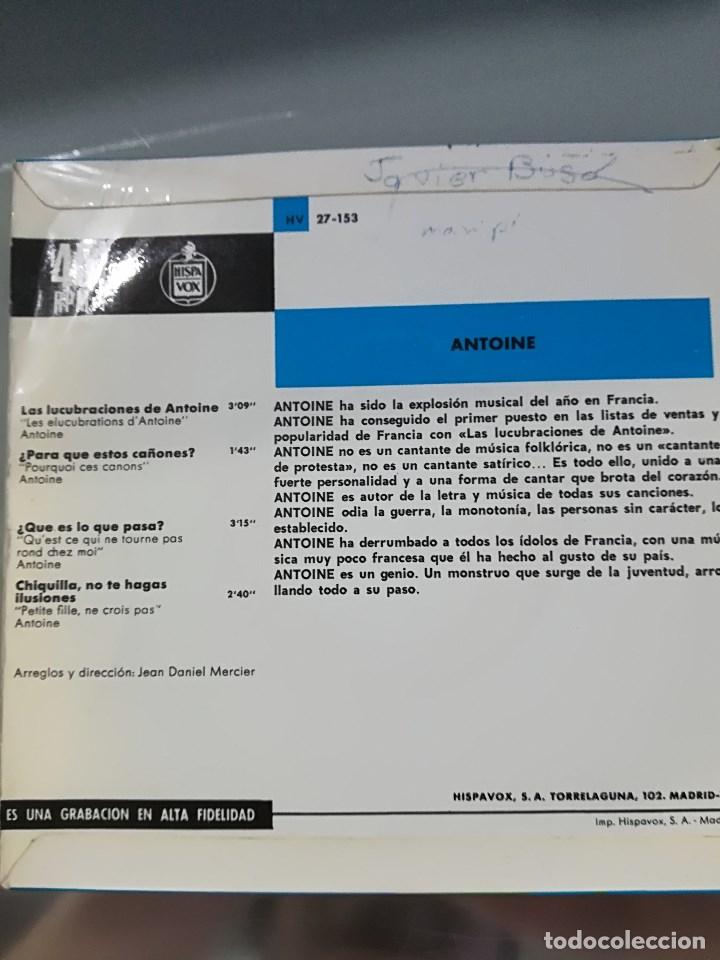 Discos de vinilo: ANTOINE: LES ELUCUBRATIONS D&acute;ANTOINE (EP) - Foto 2