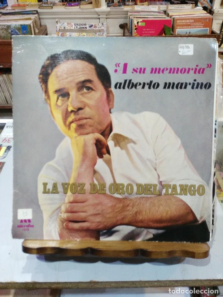 Discos de vinil: Alberto Marino - A su memoria - La Voz de Oro del Tango - LP. del sello Microfon