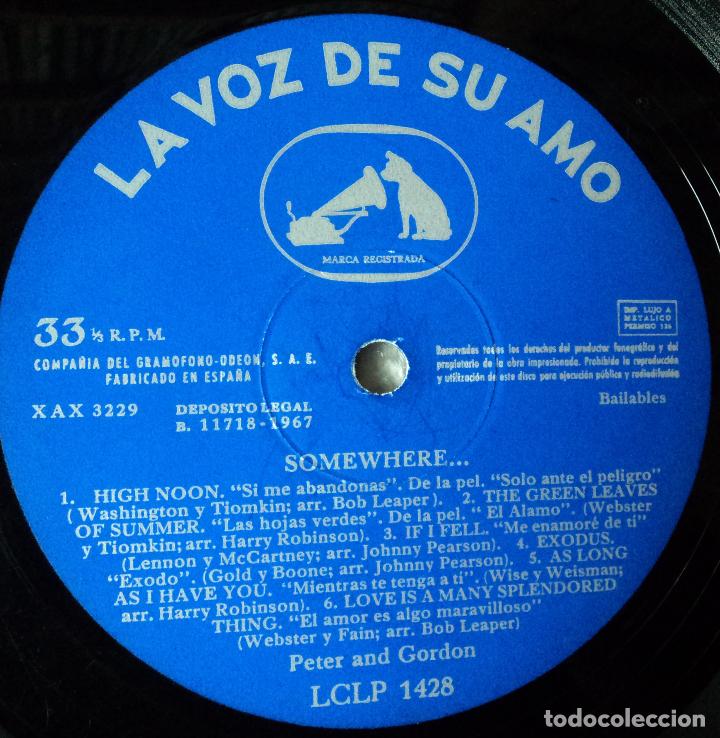 Discos de vinilo: Peter and Gordon - Somewhere - Edici&oacute;n de 1967 de Espa&ntilde;a - Foto 5