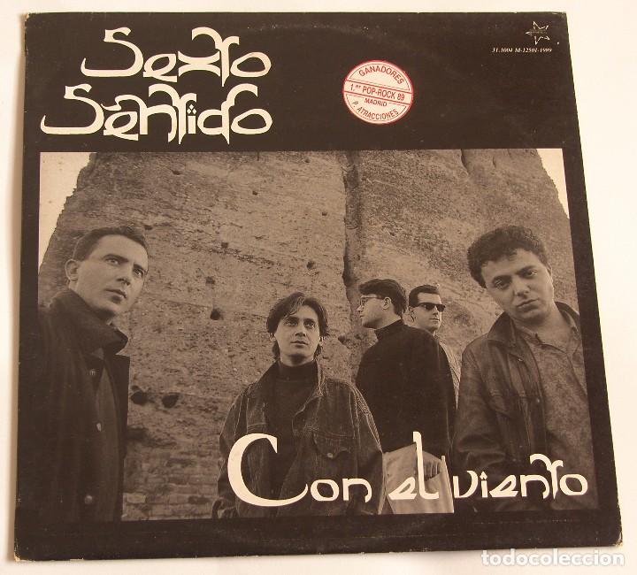 Discos de vinilo: SEXTO SENTIDO - CON EL VIENTO - HISPAMUSIC 1989 - Foto 1