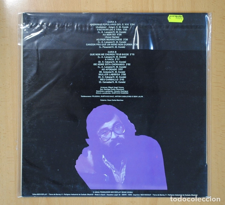 Discos de vinilo: XOSE MANOEL CONDE - BULE BERRA CHORA - LP - Foto 2