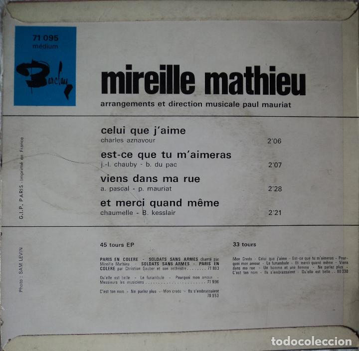 Discos de vinilo: Mireille Mathieu - Celui que Jaime - Edici&oacute;n de Francia - Foto 2
