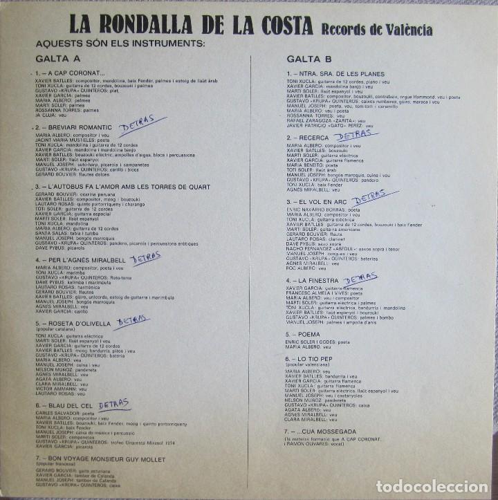 Discos de vinilo: RONDALLA DE LA COSTA, LA: RECORDS DE VAL&Egrave;NCIA - Foto 4