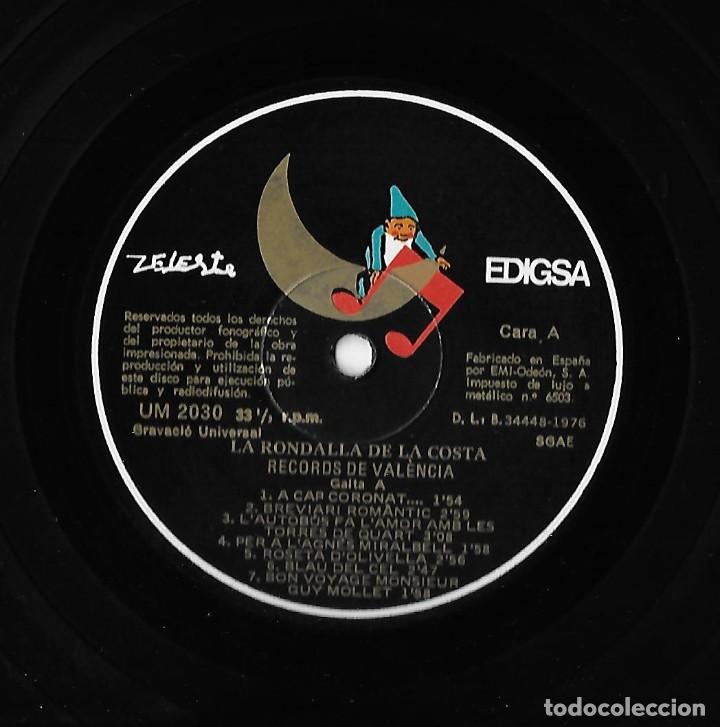 Discos de vinilo: RONDALLA DE LA COSTA, LA: RECORDS DE VAL&Egrave;NCIA - Foto 5