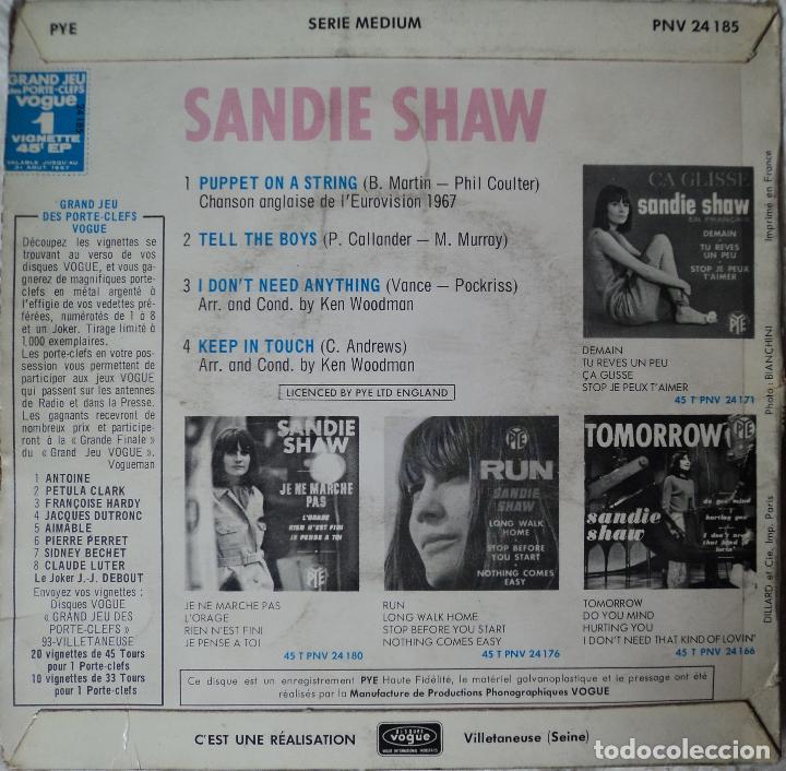 Discos de vinilo: Sandie Shaw - Puppet on a string - Edici&oacute;n de 1967 de Francia - Foto 2