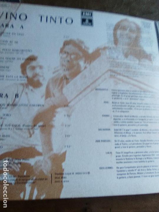 Discos de vinilo: VINO TINTO  EMI ODEON 1972 - Foto 3