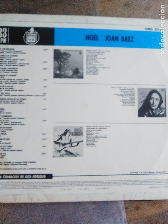 Discos de vinilo: NAVIDAD CON JOAN BAEZ 1966 NO&Euml;L HISPAVOX - Foto 3