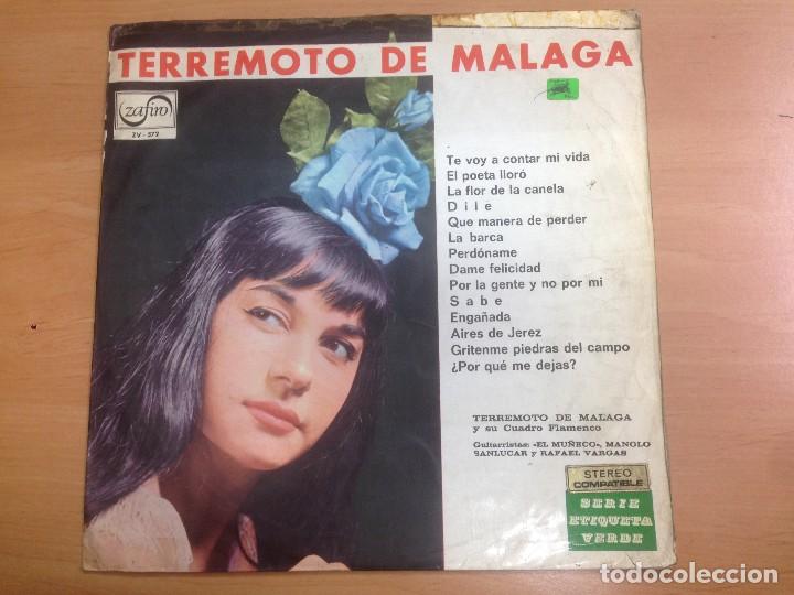 Discos de vinilo: LP TERREMOTO DE MALAGA - Foto 1