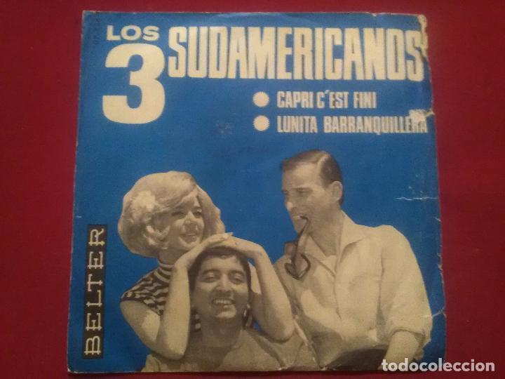 Discos de vinilo: Los tres sudamericanos y dos &eacute;xitos de canciones - Foto 1