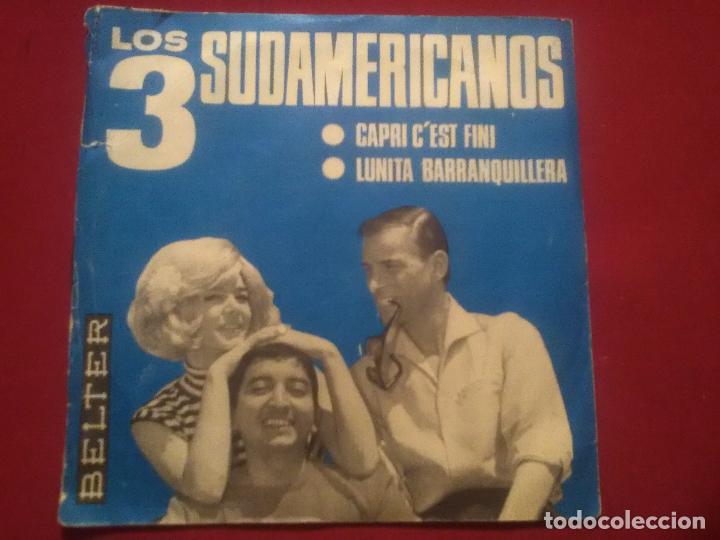 Discos de vinilo: Los tres sudamericanos y dos &eacute;xitos de canciones - Foto 2