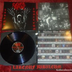 Discos de vinilo: BLACK FEAST - LARENUF JUBILEUM - LP [NUCLEAR WAR NOW! / IRON BONEHEAD, 2015]. Lote 110499107