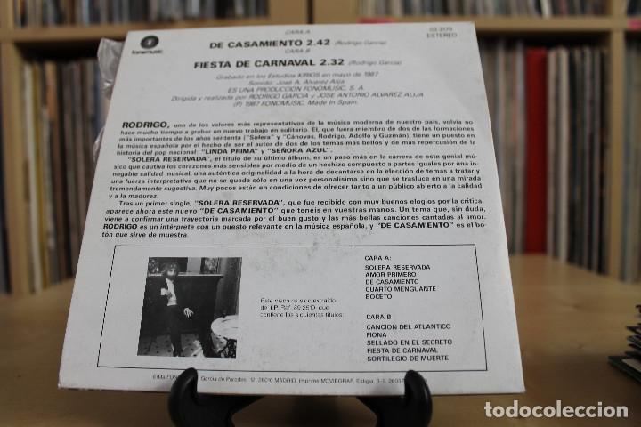 Discos de vinilo: RODRIGO -SG- DE CASAMIENTO 80S - Foto 2