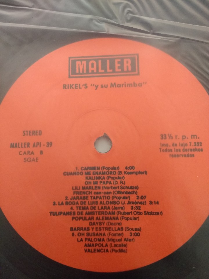 Discos de vinilo: LP RIKELS Y SU MARIMBA - Foto 2
