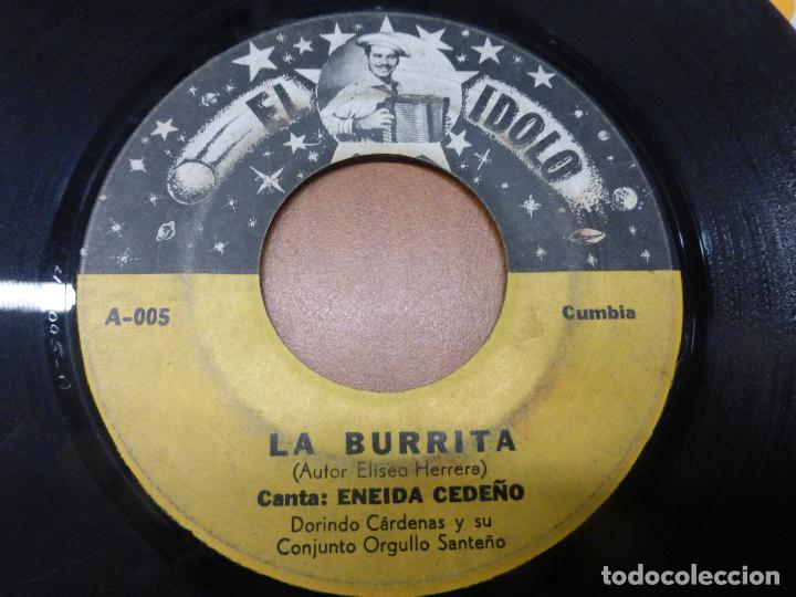 Discos de vinilo: Eneida Cedeño Y Dorindo Cárdenas Con Su Conjunto Orgullo Santeño - la burrita / dame un beso-PANAMA - Foto 3 - 176571964