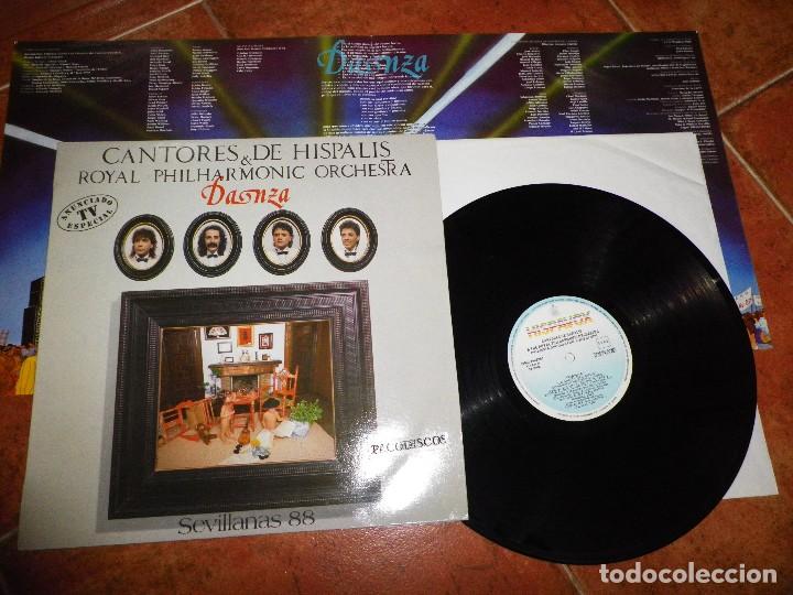 Vinyl records: LOS CANTORES DE HISPALIS & THE ROYAL PHILHARMONIC ORCHESTRA Danza LP VINILO ENCARTE 1987 SEVILLANAS