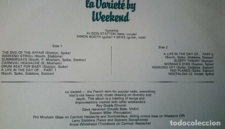 Discos de vinilo: Weekend: La Variete (1983. Rough Trade Nuevos Medios) - Foto 3