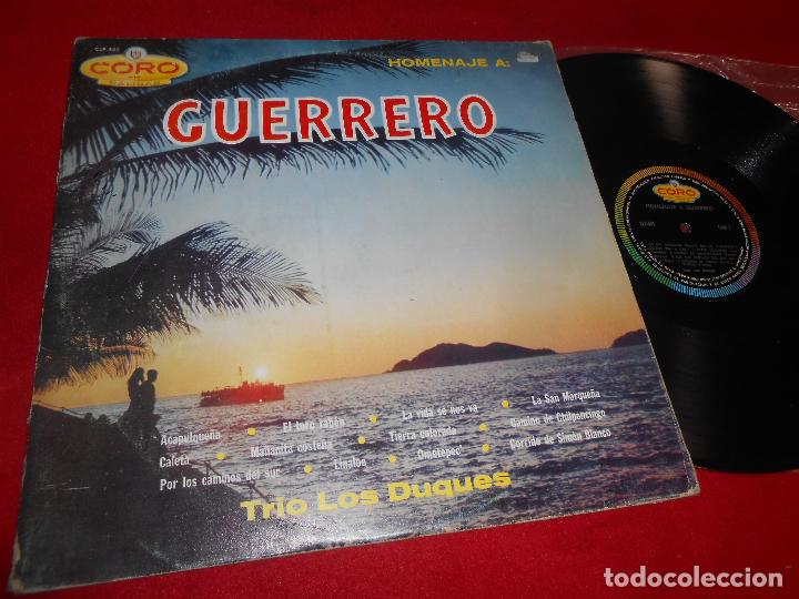 Disques de vinyle: TRIO LOS DUQUES HOMENAJE A GUERRERO LP CORO MEXICO