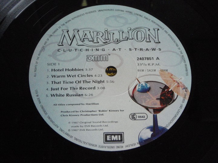 Discos de vinilo: MARILLION ( CLUTCHING AT STRAWS ) 1987-EEC LP33 EMI* - Foto 4