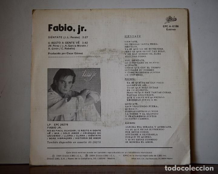 Discos de vinilo: Fabio Jr. - Si&eacute;ntate (Epic,1984) - Foto 2