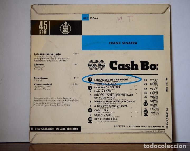 Discos de vinilo: Frank Sinatra - Extra&ntilde;os en la noche+3 (Hispavox,1966) - Foto 2