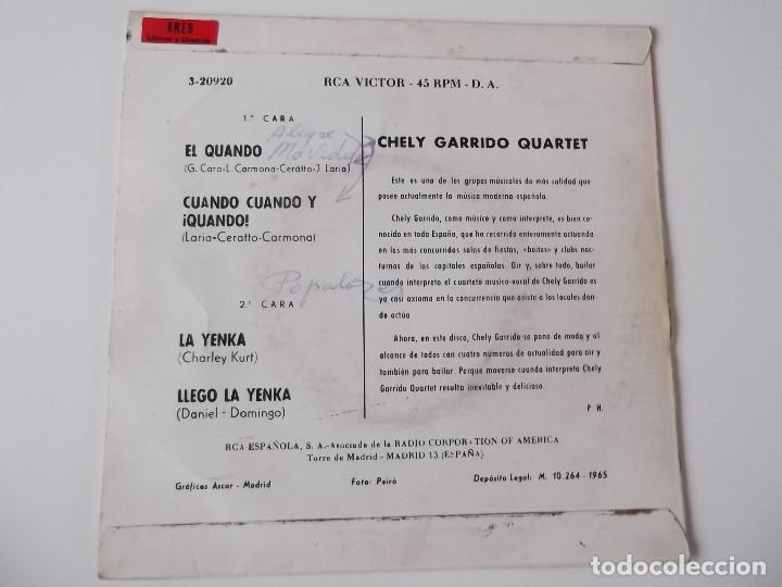 Discos de vinilo: CHELY GARRIDO QUARTET - El quando  /  La yenka - Foto 2