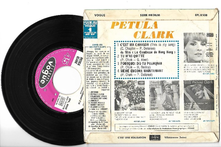 Discos de vinilo: SINGLE DISCO DE VINILO - PETULA CLARK - C`EST MA CHANSON. - Foto 2