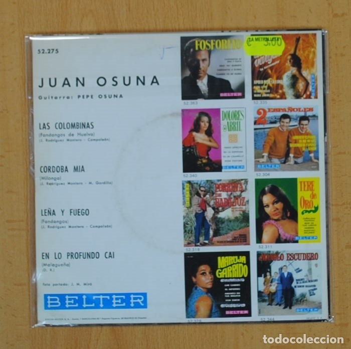 Discos de vinilo: JUAN OSUNA - LAS COLOMBINAS + 3 - EP - Foto 2