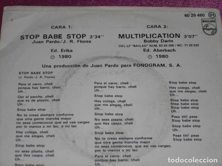 Discos de vinilo: RED DE SAN LUIS  STOP BABE STOP MULTIPLICATION 1980 PHILIPS - Foto 4