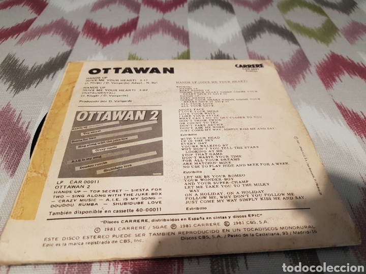 Discos de vinilo: OTTAWAN HANDS UP - Foto 2
