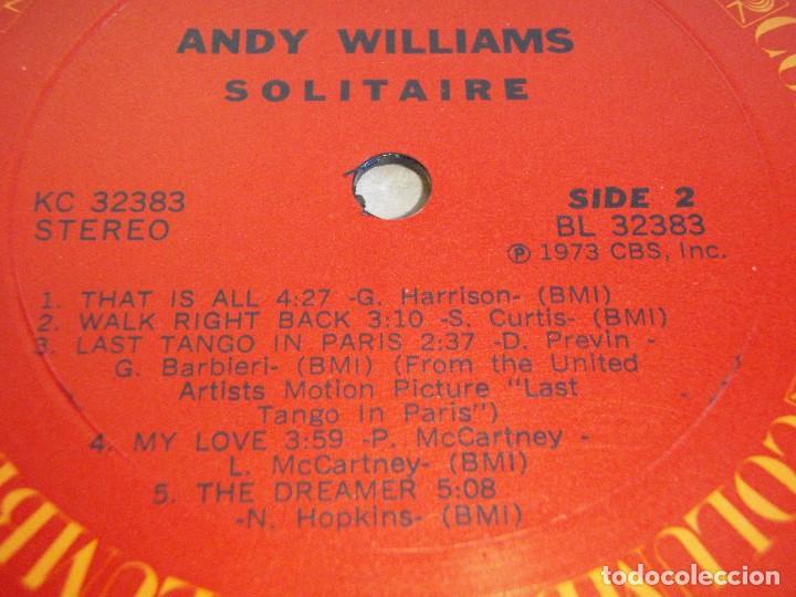 Discos de vinilo: Andy Williams &ndash; Solitaire USA 1973 Columbia - Foto 4