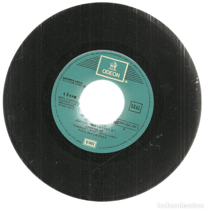 Discos de vinilo: DISCOS: COMING UP. PAUL MC CARTNEY. SINGLE.  (C/E1) - Foto 2