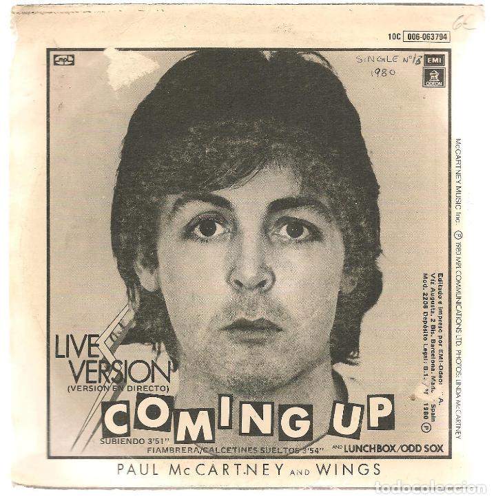 Discos de vinilo: DISCOS: COMING UP. PAUL MC CARTNEY. SINGLE.  (C/E1) - Foto 3