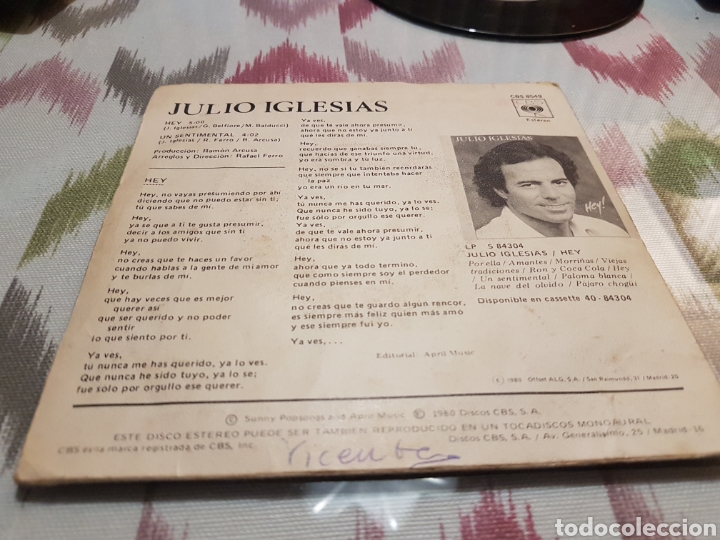 Discos de vinilo: JULIO IGLESIAS HEY - Foto 2