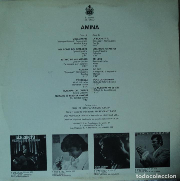 Discos de vinilo: Amina - Mojamachis - Edici&oacute;n de 1978 de Espa&ntilde;a - Foto 2