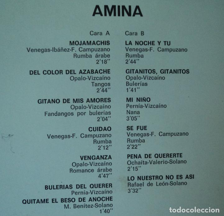 Discos de vinilo: Amina - Mojamachis - Edici&oacute;n de 1978 de Espa&ntilde;a - Foto 3