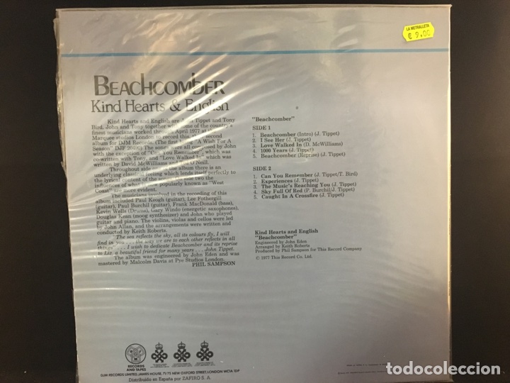 Discos de vinilo: Kind hearts & English - beachcomber - Lp - Foto 2