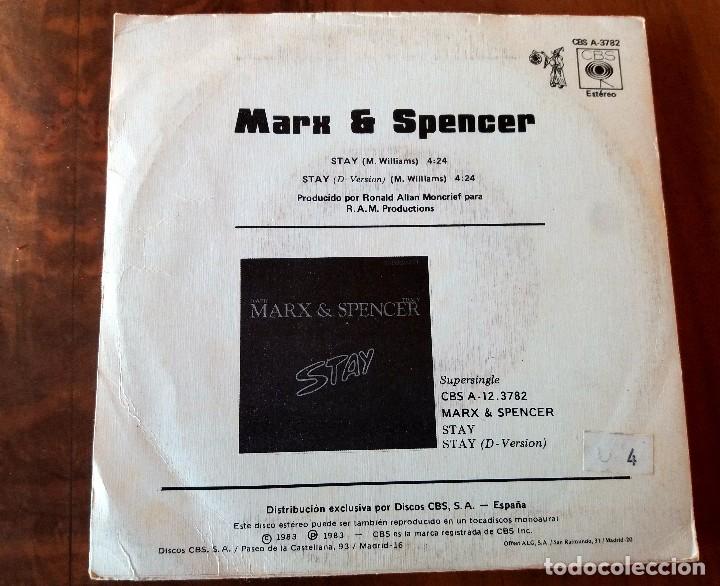 Discos de vinilo: SINGLE - MARH & SPENCER - STAY - CBS A 3782 - Foto 2
