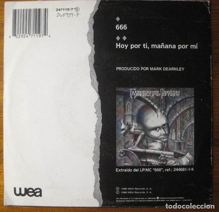Discos de vinilo: ANGELES DEL INFIERNO. SINGLE 666 - Foto 2