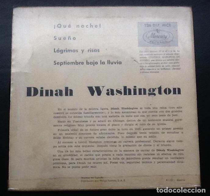 Discos de vinilo: DINAH WASHINGTON, QU&Eacute; NOCHE + SUE&Ntilde;O + LAGRIMAS Y RISAS + 1 - Foto 2