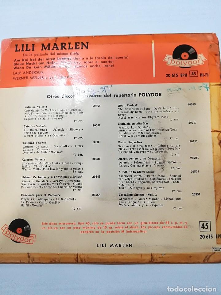 Discos de vinilo: LALE ANDERSEN - WERNER MULLER : LILI MARLENE Y OTROS 3 - Foto 2
