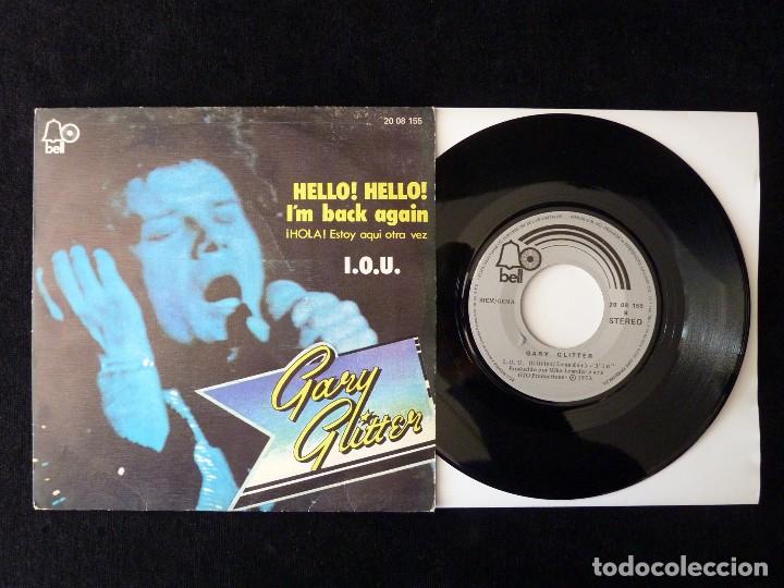 Discos de vinilo: GARY GLITTER. HELLO! HELLO! IM BACK AGAIN, I.O.U. SINGLE BELL, 1973 - Foto 1