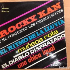 Discos de vinilo: EP ROCKY KAN Y EL CONJUNTO LES CROUE-NOTES/ EL RITMO DE LA LLUVIA/MUÑECA ROTA ETC EDITADO IBEROFON