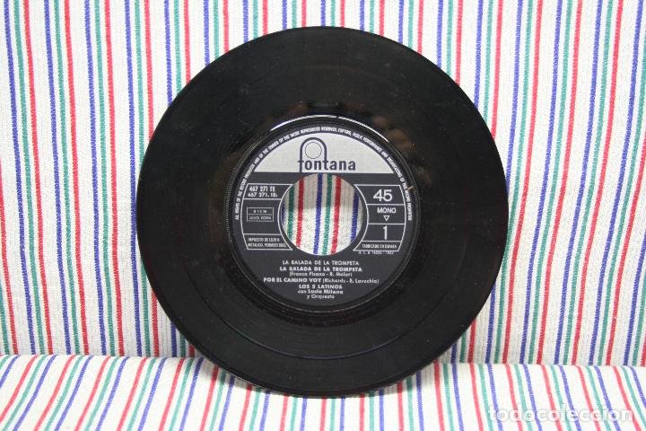 Discos de vinilo: SINGLE LOS 5 LATINOS LA BALADA DE LA TROMPETA - Foto 5