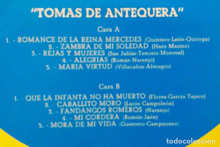 Discos de vinilo: TOMAS DE ANTEQUERA. LP EN CAUDAL. - Foto 2
