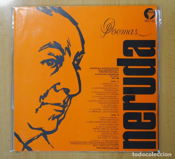 Discos de vinilo: NERUDA - POEMAS - LP - Foto 1