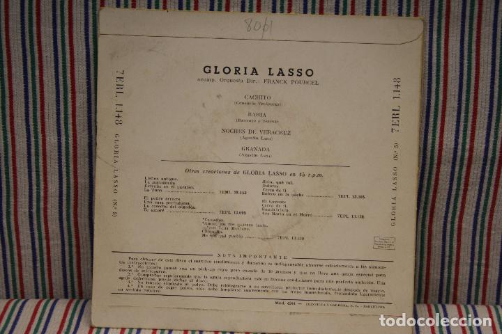 Discos de vinilo: SINGLE GLORIA LASSO CACHITO - Foto 3
