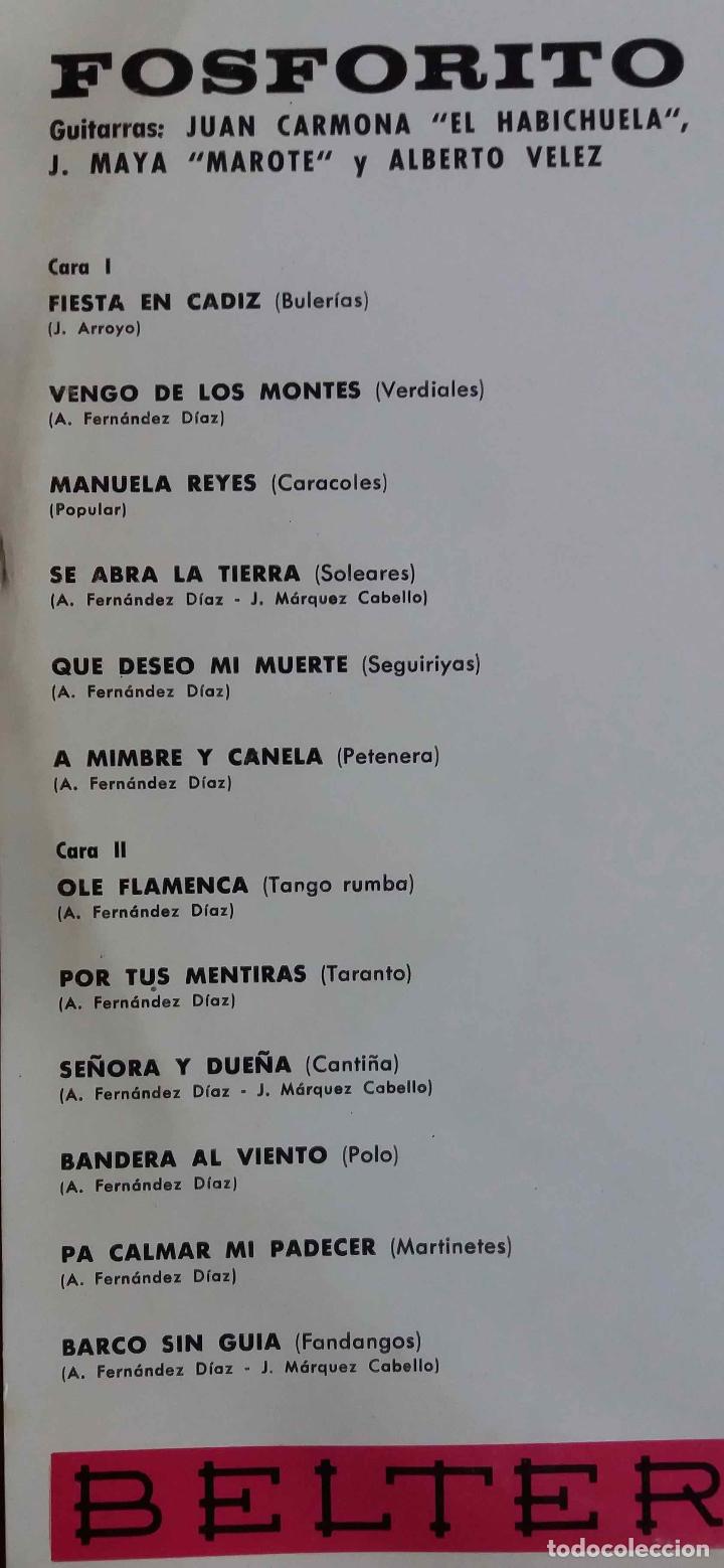Discos de vinilo: FOSFORITO, EL CANTE DE. LP ORIGINAL EN BELTER - Foto 2
