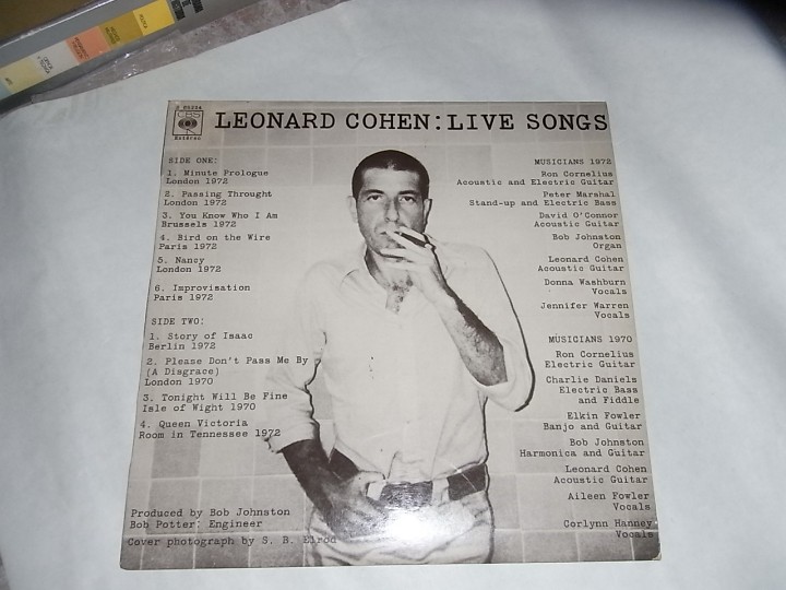 Discos de vinilo: Leonard Cohen, Live Songs - Foto 1
